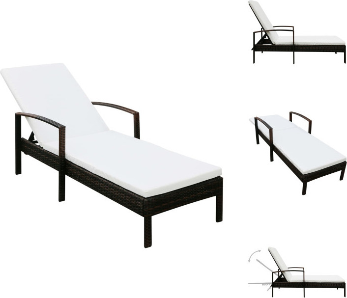 vidaXL Lehátko s vankúšom z polyratanu hnedé - Lehátka