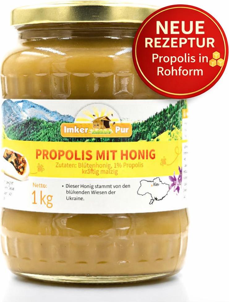Propolis mit Honig von ImkerPur, 1 kg, kaltgeschleudert, malzig-herb, mit kräftigen Malz-Note