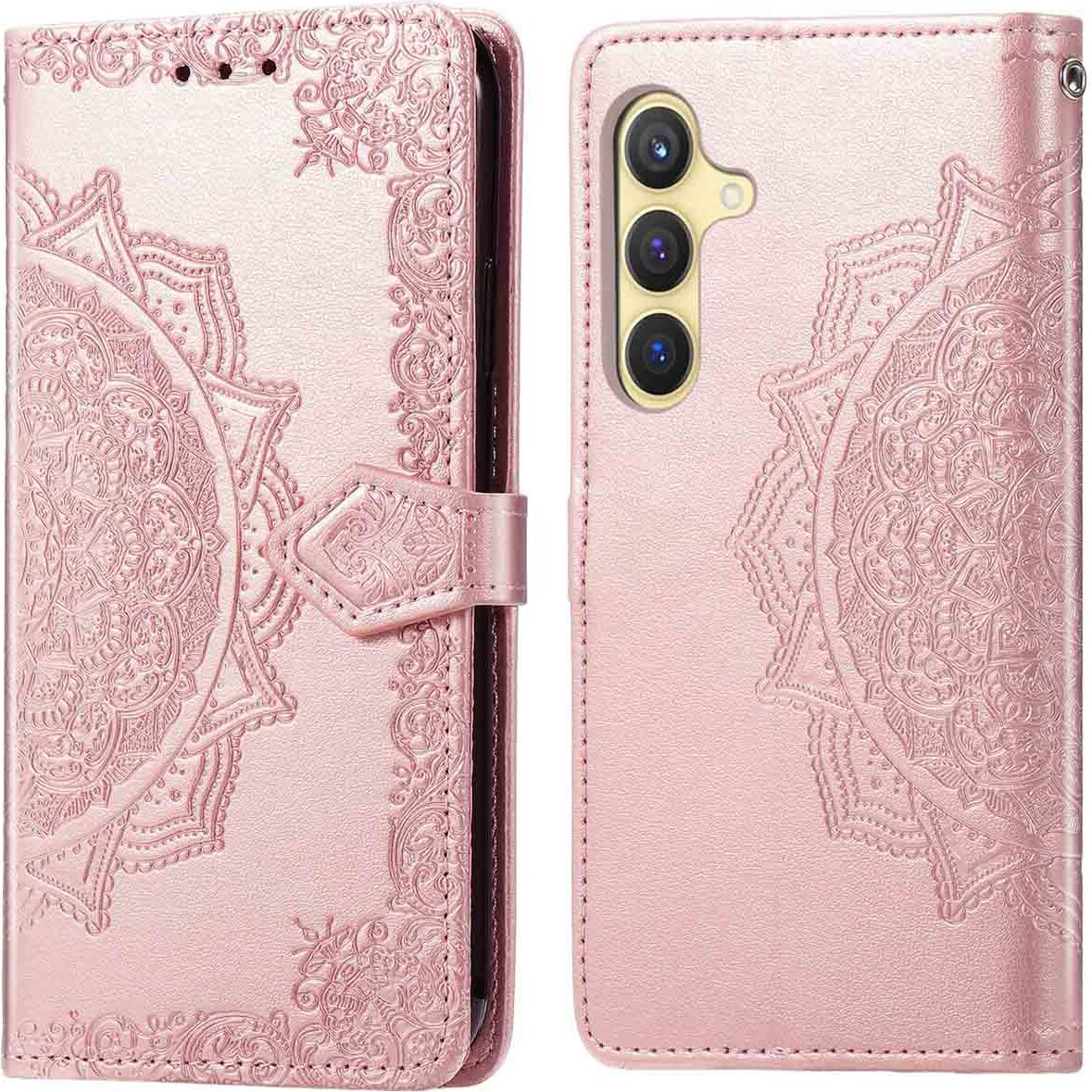 Kryt Samsung Galaxy S25/Samsung Galaxy S24 - Imoshion Leatherette - imoshion flip cover - Rose Gold