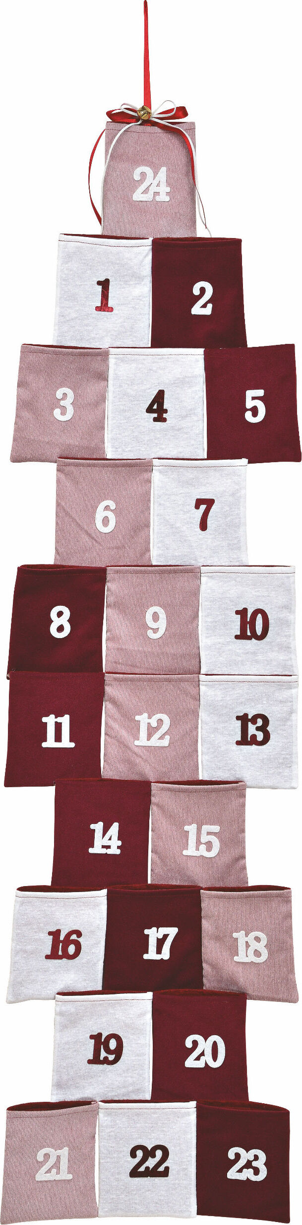 Adventný kalendár s 24 vreckami - na zavesenie - 118x36 cm