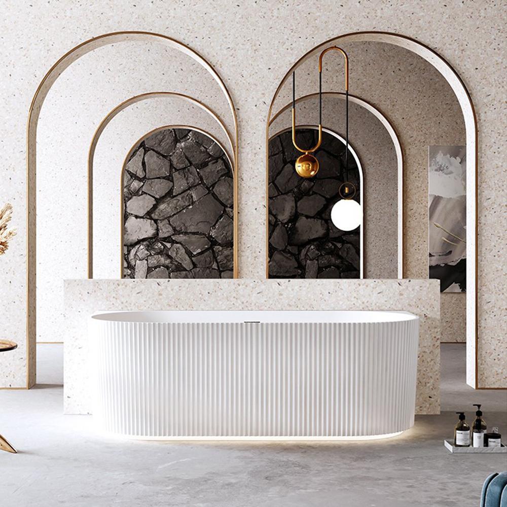 360Home Badewanne, gestreifte Badewanne, wandnahe Badewanne, vertikal gestreifte Badewanne, LED-Badewanne.150*75*58cm/TW-7686-150/