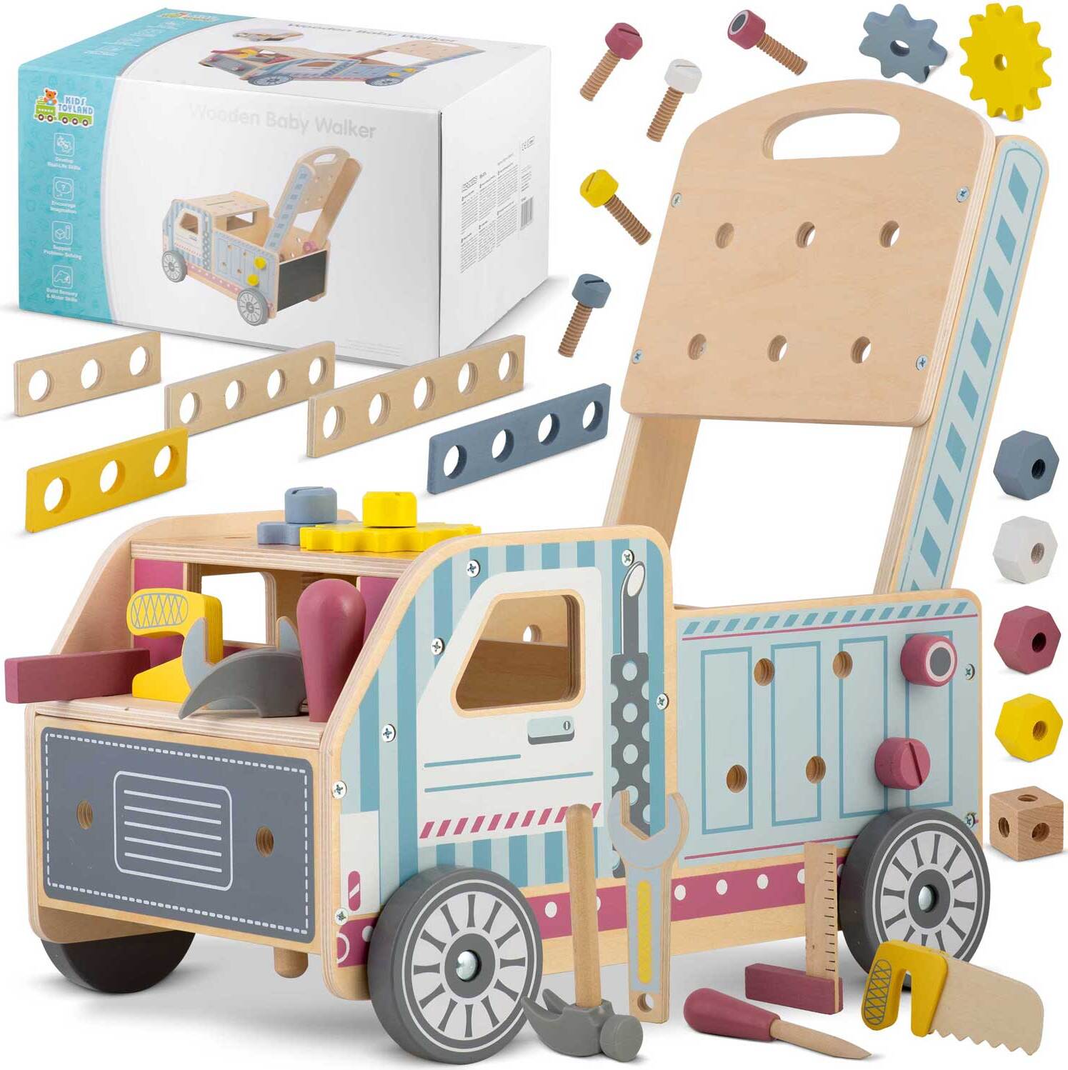 Lauflernwagen aus Holz mit Werkzeugen RK-874 Ricokids AJ787400
