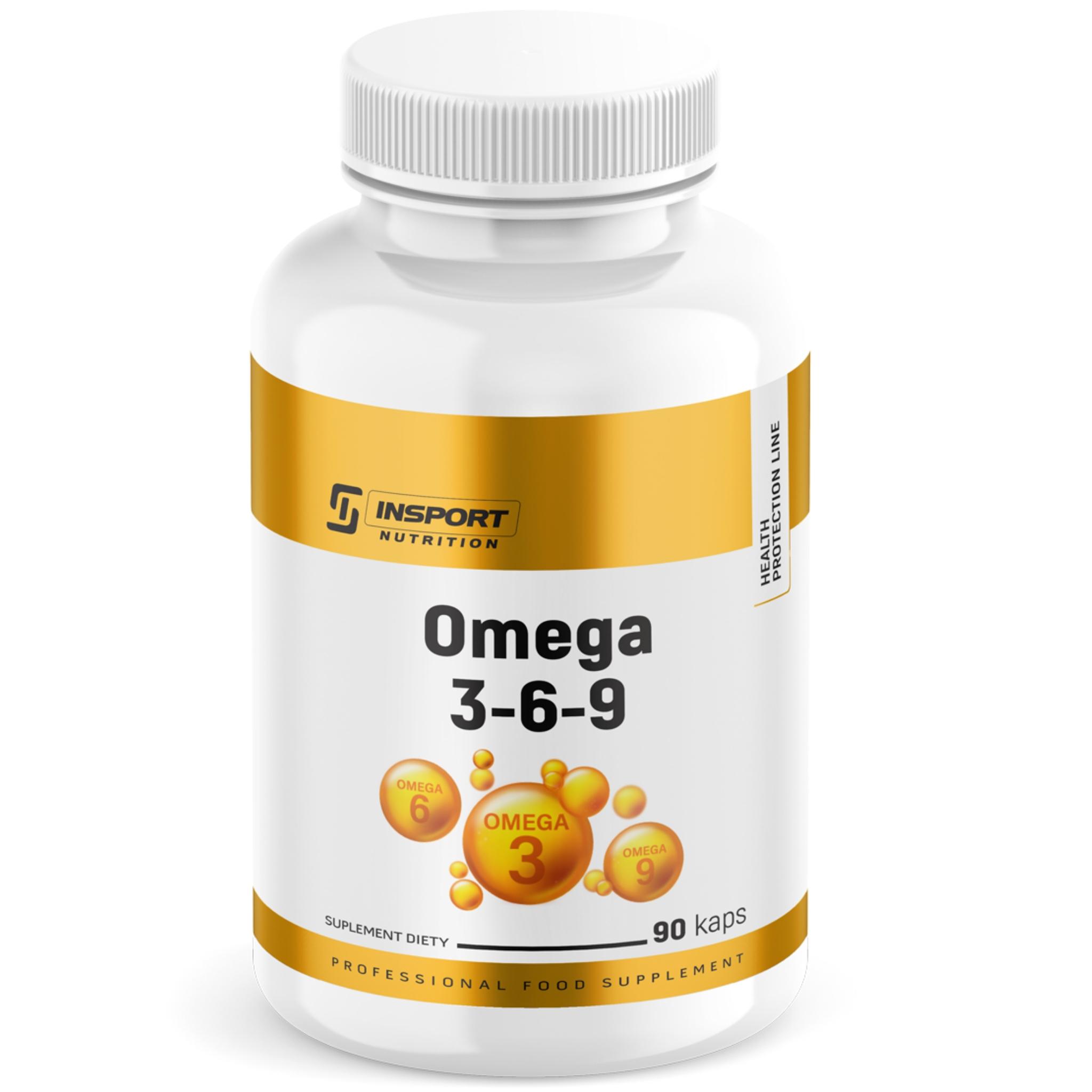 Omega 3-6-9 90 Kapseln EPA DHA Fischöl Leinöl Sonnenblumenöl Herz Gehirn Immunsystem Insport Nutrition