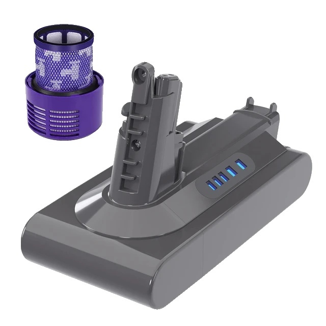 Akumulátorový vysávač, kompatibilný s Dyson V6 V7 V8 V10, dlhotrvajúci výkon, filter V10 6000 mAh