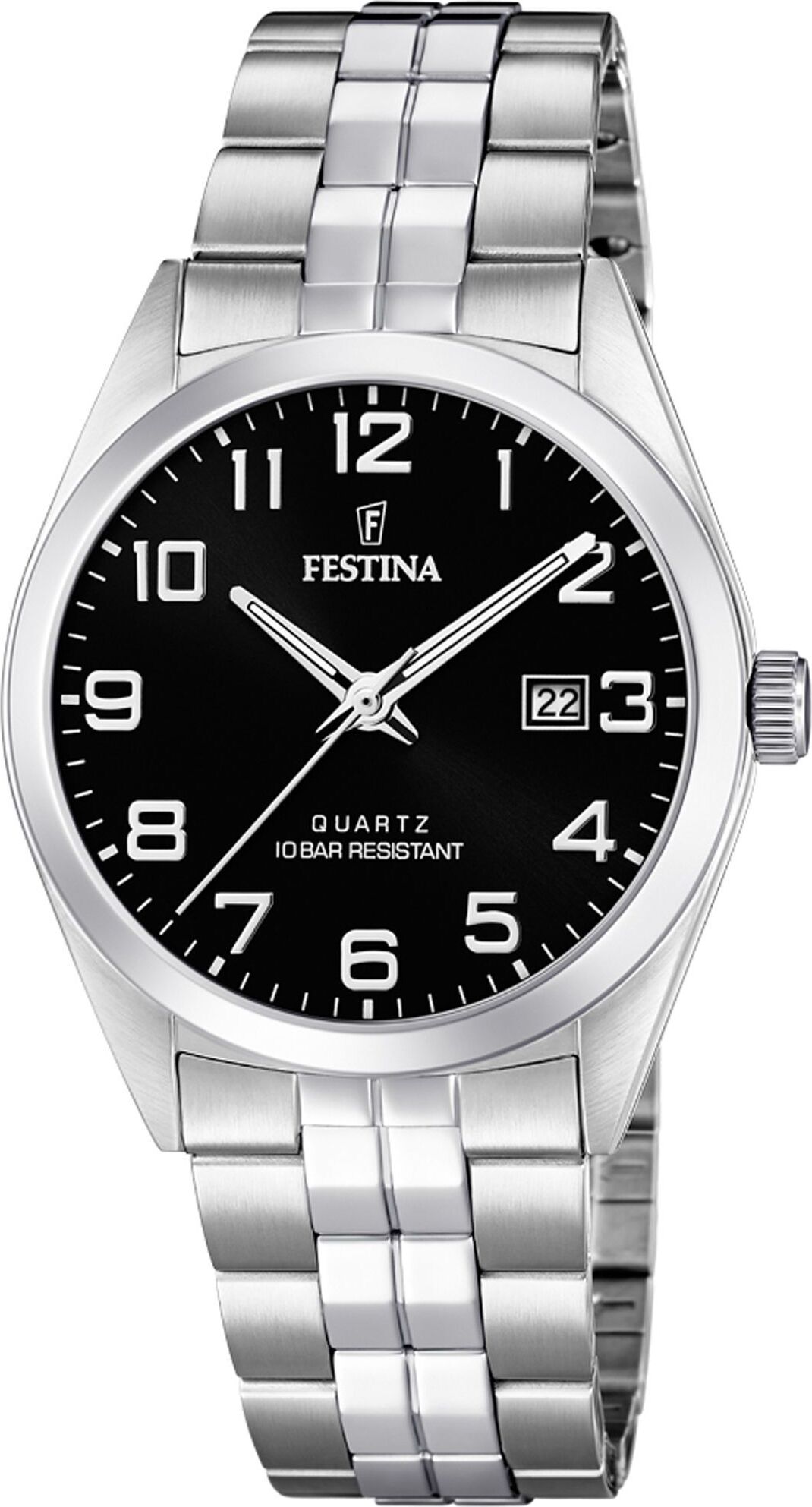 Festina Orologio Uomo F20568/3 – Analogico, Quadrante Blu, Cinturino In Acciaio Argento, Impermeabile 3 Bar