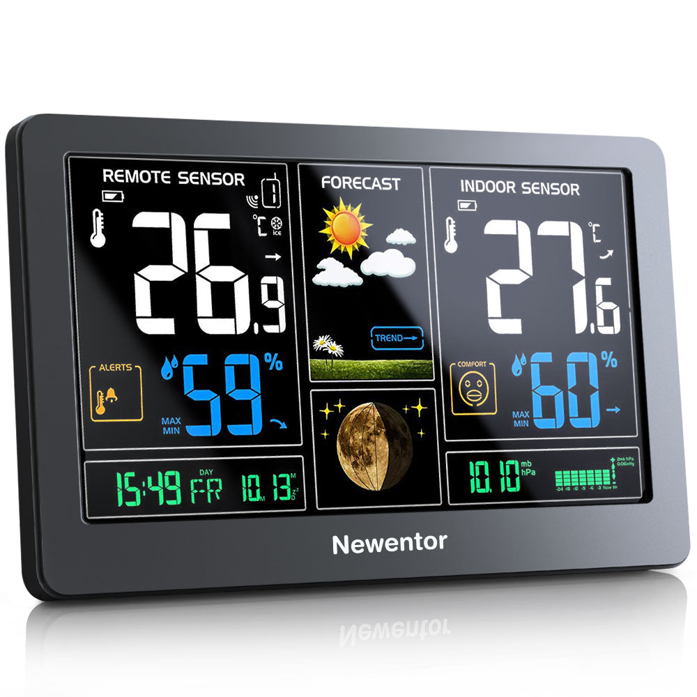 Raumtemperatur Digital Thermometer Hygrometer Weiß Wetter Station Innen Außen DE 
