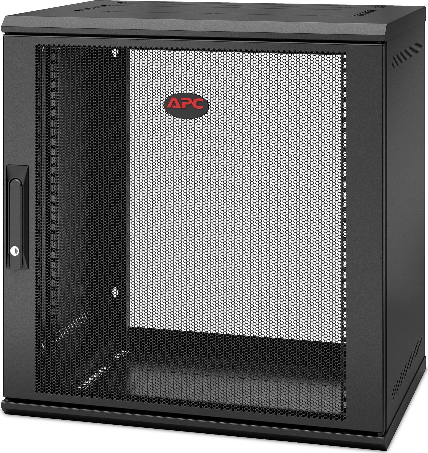APC NetShelter WX AR112SH4 - 12U, 19-Zoll-Patchschrank, Wandmontage, vormontiert, 400 mm tief, Wandmontiertes Regal, 12U, 90 kg, Schwarz