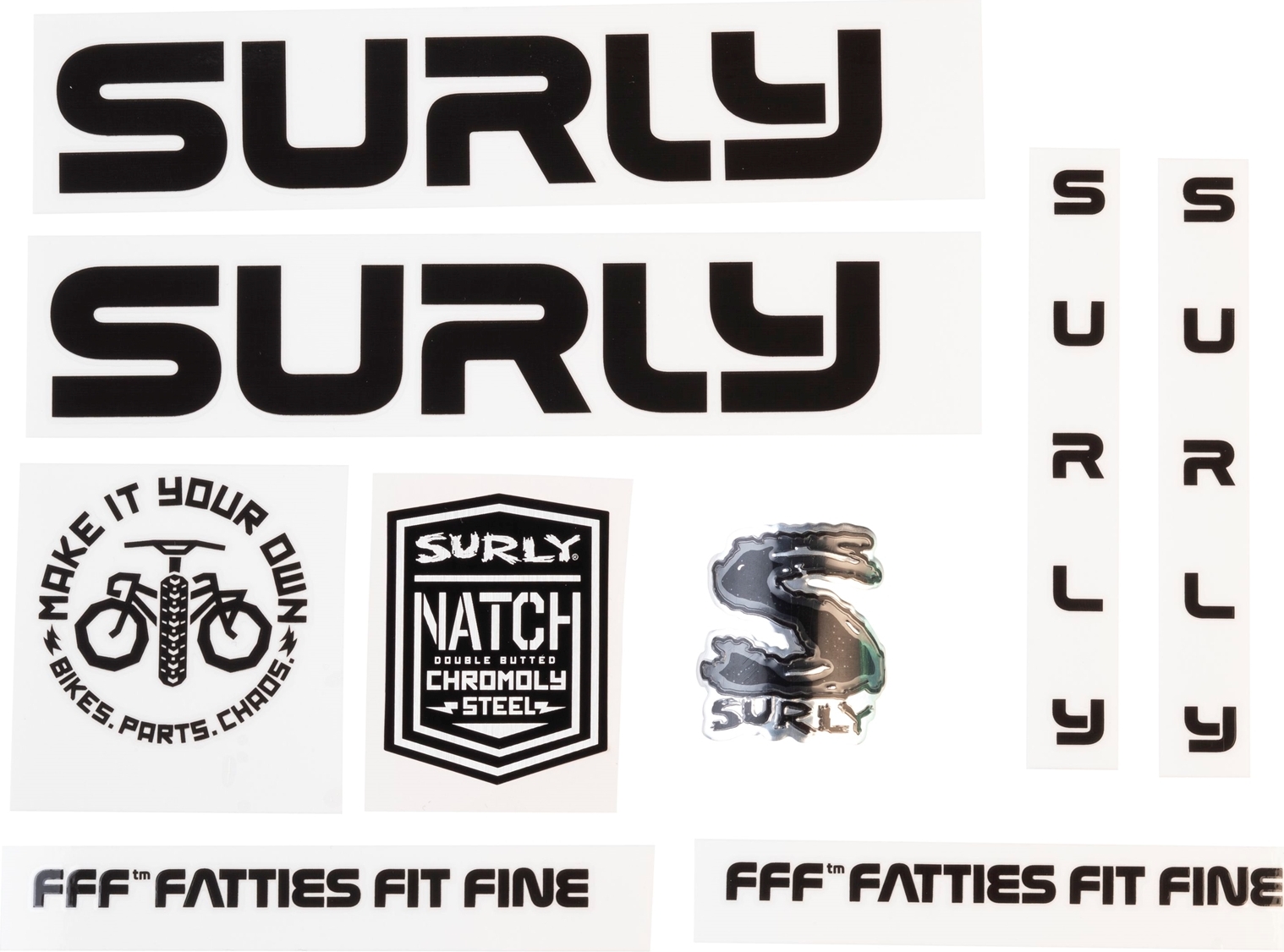 Surly Preamble Rahmen Decal Set inkl. Headbadge, white MA1992