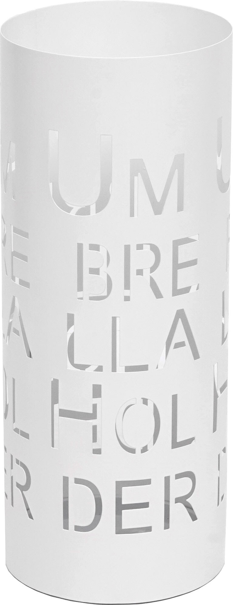 Mendler Schirmständer MCW-C78, Regenschirmständer Schirmhalter Regenschirmhalter, rund 55cm Schrift, weiß 71162