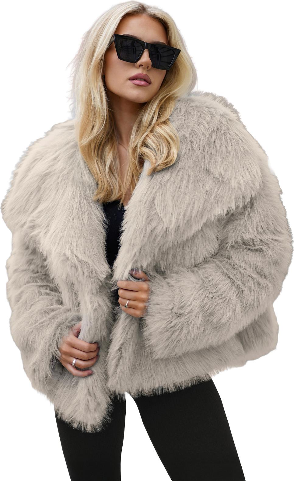 Damen Winterjacke Grau-Beige OZONEE JS/61M8515/92 L/XL