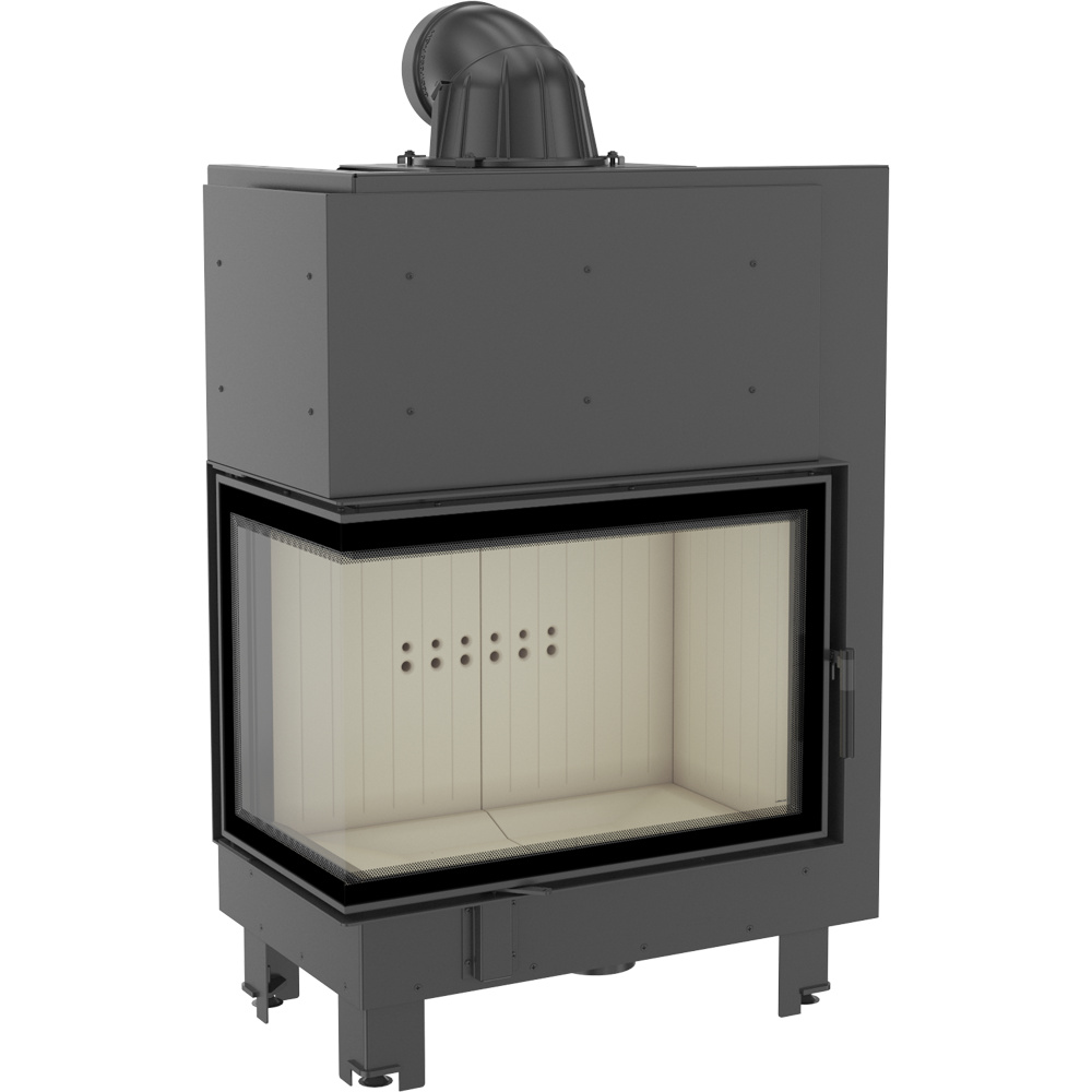 Oceľový krb MBA vľavo, 17 kW Ø 200