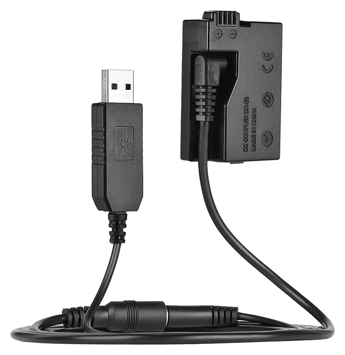 Andoer DR-E8 náhradná batéria s adaptérom USB na napájanie DC, náhrada za LP-E8 pre digitálne zrkadlovky Canon EOS 550D, 600D, 650D a 700D