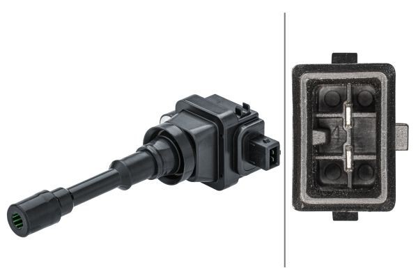 Zündspule Bajonett Kerzenschachtzündspule 2-polig HELLA für JAC HELLA_5DA 358 168-451