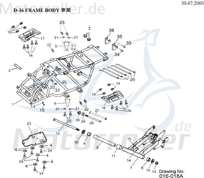 AEON Scheinwerferabdeckung Overland 180 Quad ATV 180ccm 4Takt Motorroller.de Frontverkleidung Frontmaske Scheinwerferverkleidung Lenkerverkleidung UTV 64320-151-000