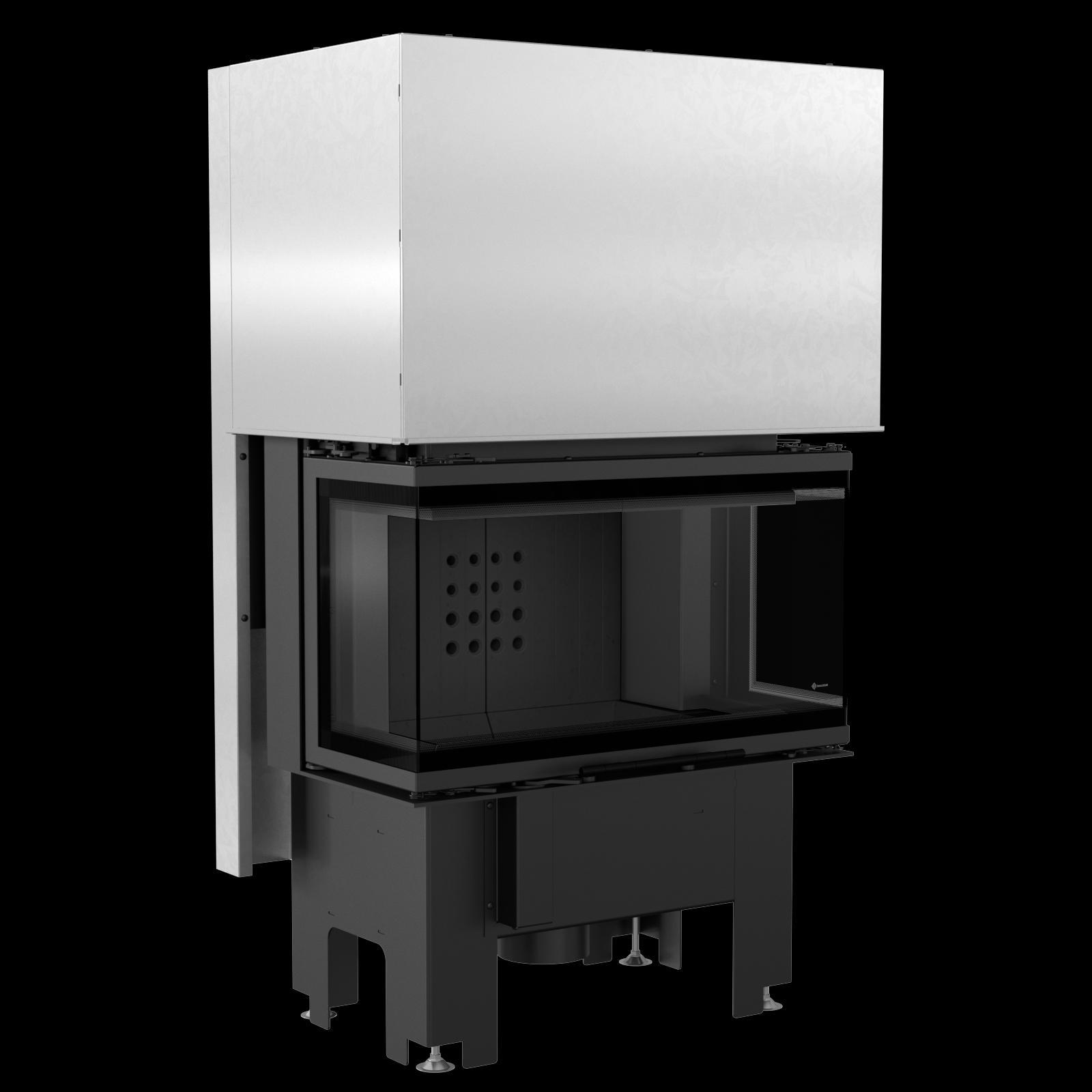 Oceľový krb KRATKI NBC 680/280 7 kW Ø 160 Lift-up čierny thermotec