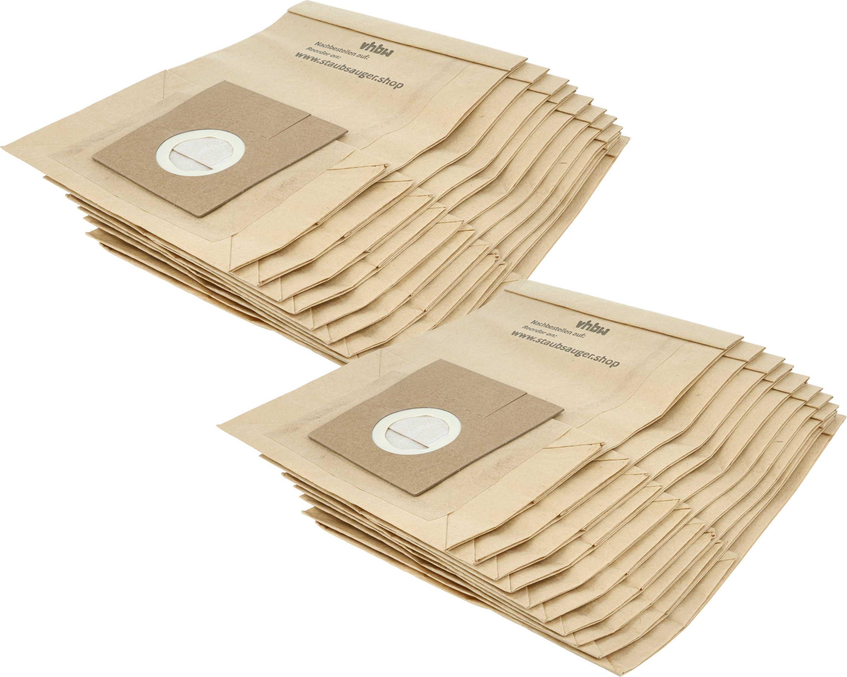 vhbw 20x Staubbeutel Ersatz für Bosch Größe G, Größe G XL, Größe F, Größe E, Größe G XXL, Größe H für Staubsauger - 24,5cm x 18cm Sandfarben 172978485-206