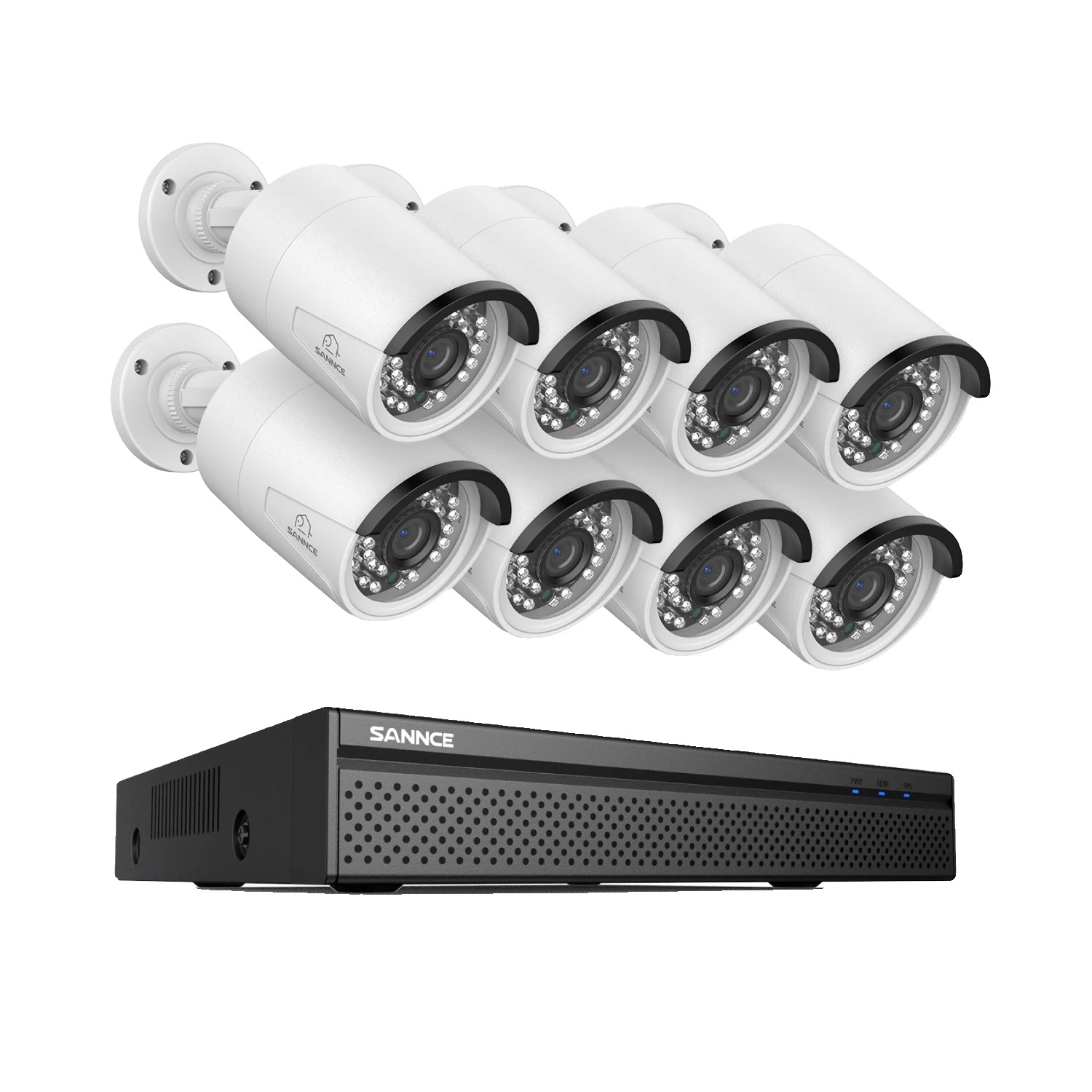 bezpečnostný kamerový systém 4K Ultra HD 8MP, inštalácia PoE, pokročilé nočné videnie, 8 kusov 0TB