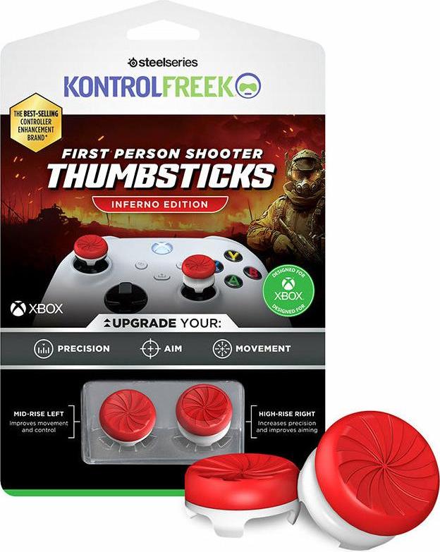 Steelseries 6150-XBX, Xbox One, Xbox Series S, Xbox Series X, Nástavce na analógové páčky, Červená, Spojené štáty, 1 kusov, Škatuľa + blister