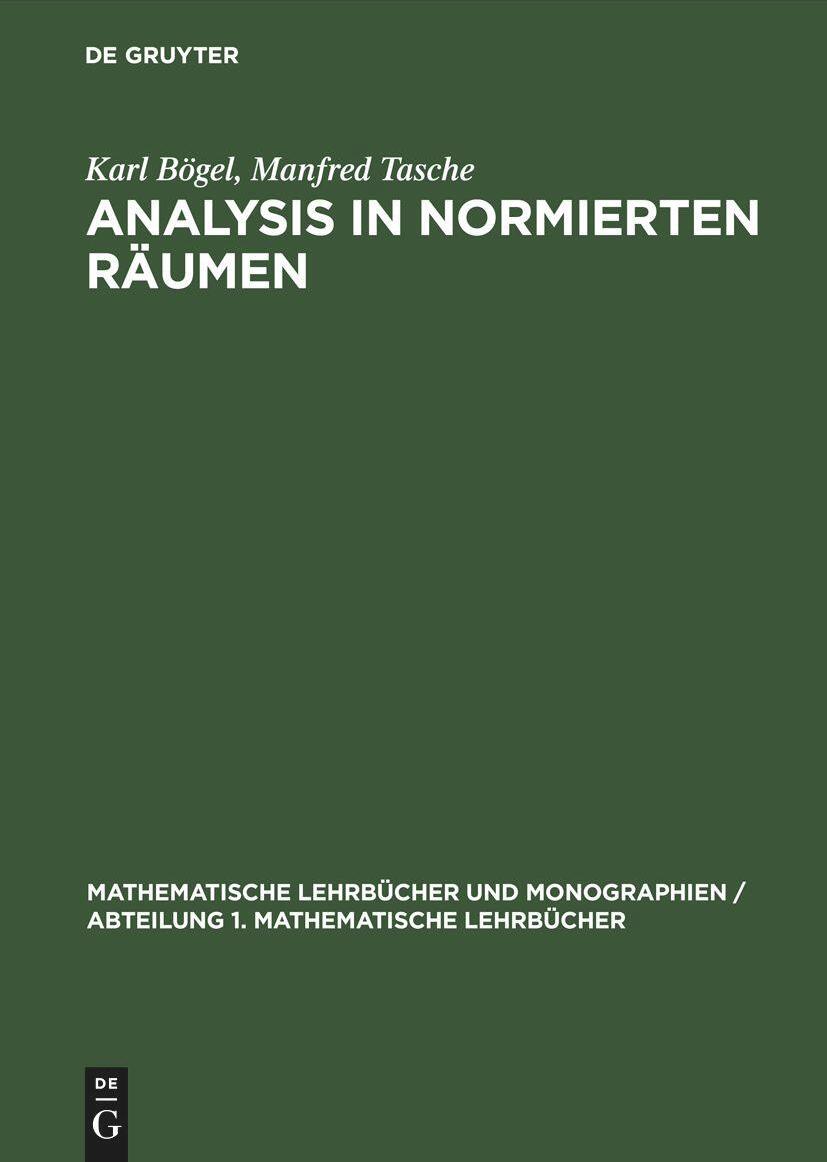 De Gruyter, Mercury Learning And Information Analysis in Normierten Räumen
