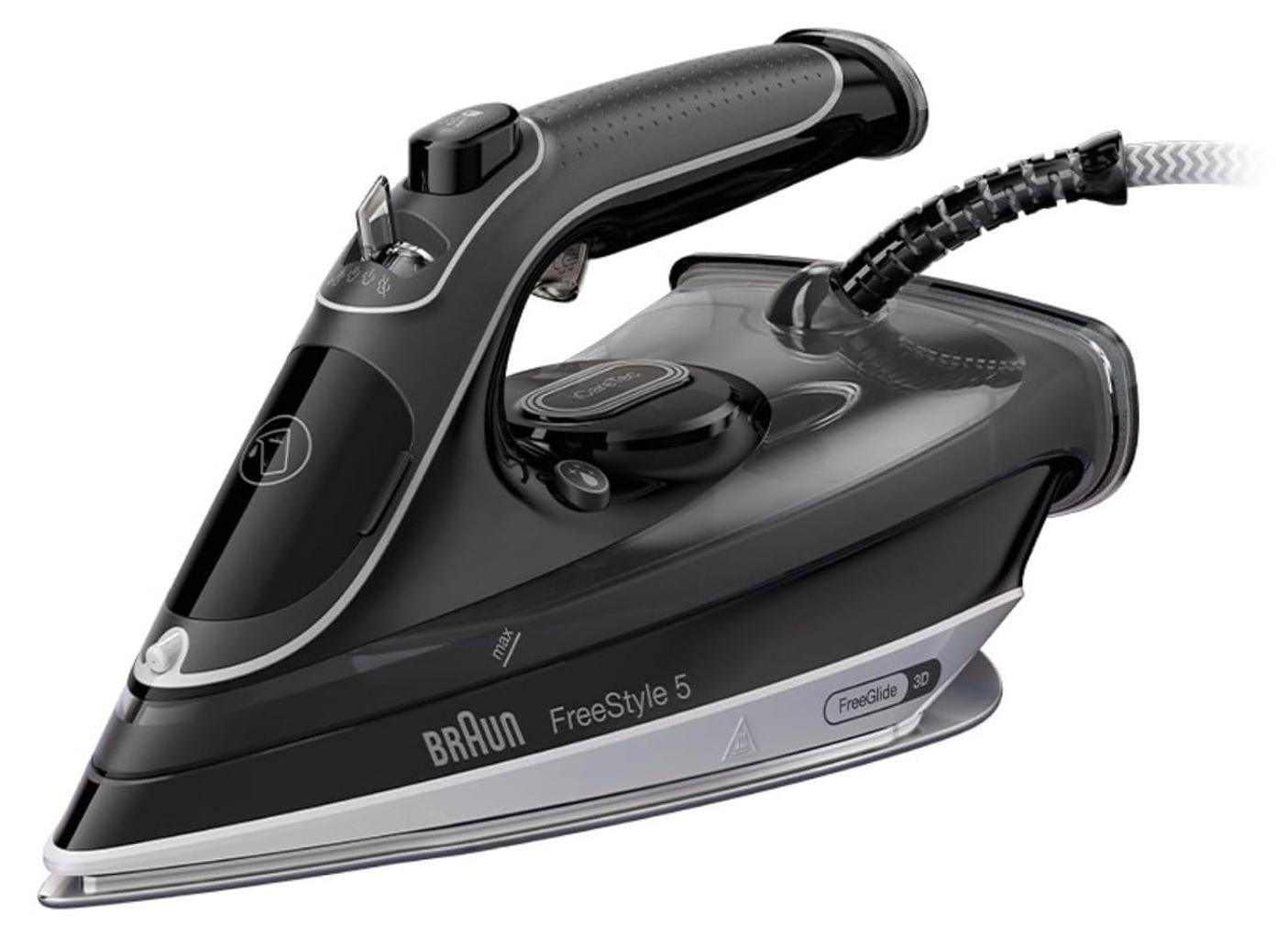Braun FreeStyle 5 Dampfbügeleisen SI 5188 BK – Bügeleisen mit FreeGlide 3D Bügel