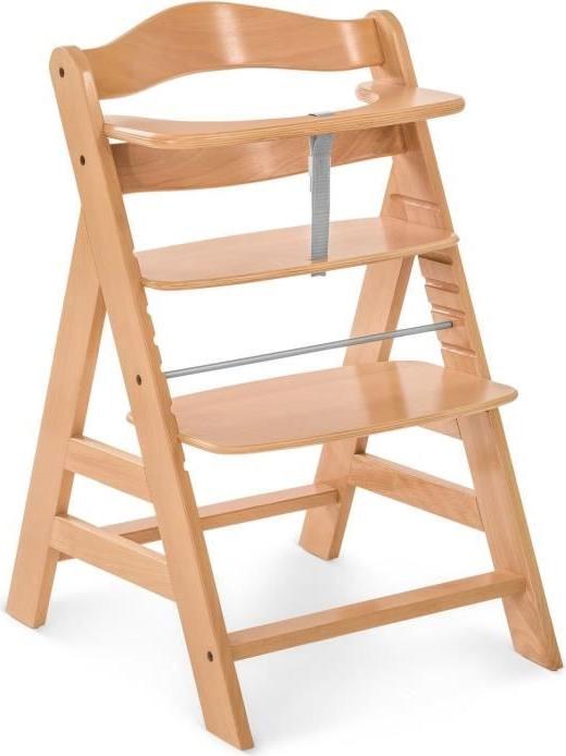 Hochstuhl Hauck Alpha+, Evolutiv, 6 Monate bis 90 kg,Holz, 5-Punkt-Gurt, Natur 661079