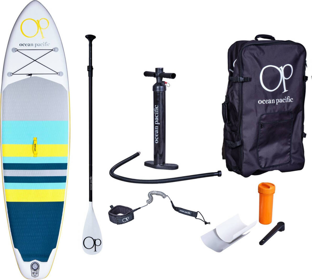 Ocean Pacific Malibu All Round 10'6 Nafukovací paddleboard (Bílá/Šedá/Žlutá)