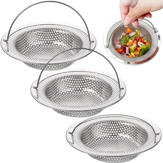 OEM Drei Stück Edelstahl-Gootstein-Schleuder mit Griff, Gootstein-Schleuder, Abfluss-Sicherheitsvorrichtung für Küchenabfluss, Gootstein-Schleuder mit Griff für Küchenabfluss, geeignet für Küchenabfluss. 2026