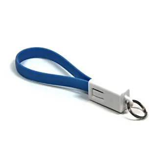USB kabel (2.0) USB A samec - microUSB samec 0.2m modrý klíčenka