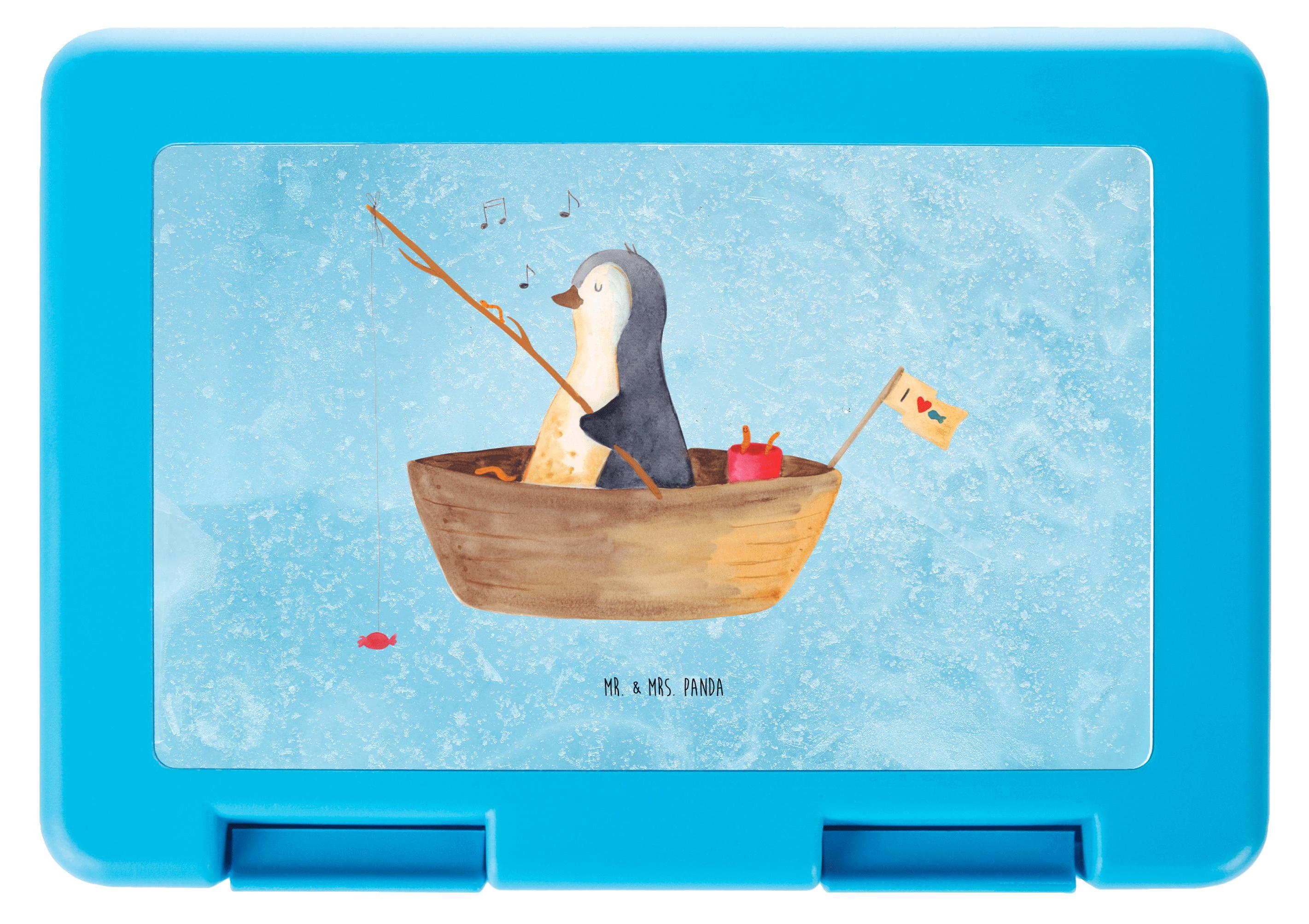 Mr. & Mrs. Panda Bentobox Pinguin Angelboot - Eisblau - Geschenk, Scheidung, Optimistisch, Brotzeitdose, Angeln, Boot, Leben, Pausenbrotbox, Lunchbox, Motivation PD-1080588-STANDARD