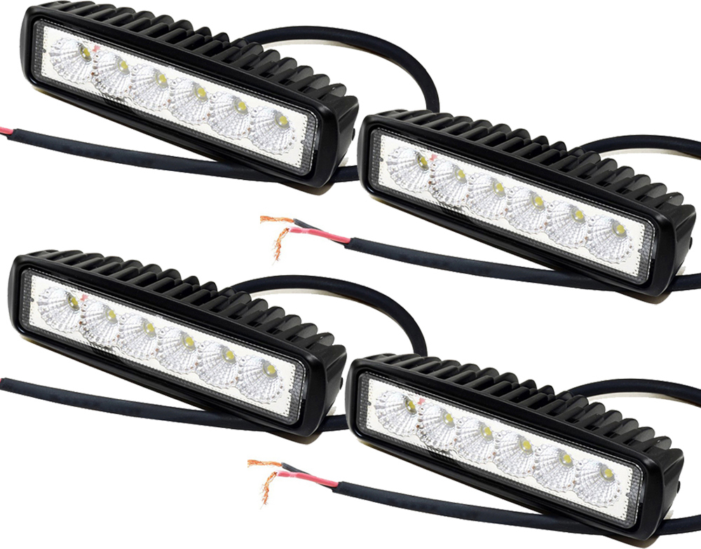 Greenmigo 4X 18W LED Scheinwerfer Arbeitsscheinwerfer Offroad Zusatzscheinwerfer 18W Car LED Work Light Auto Arbeitsleuchte Offroad Zusatzscheinwerfer 12V 24V IP67 Schwarz ATV SUV 4WD Bar-18Wx4|kfl2