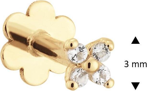 Jackie Gold Bloom White Topaz Piercing JKP24.428 Ohrringe