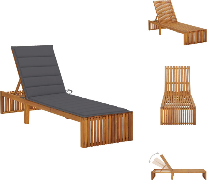 vidaXL Lehátko s vankúšom z masívneho dreva akácie - Lehátka