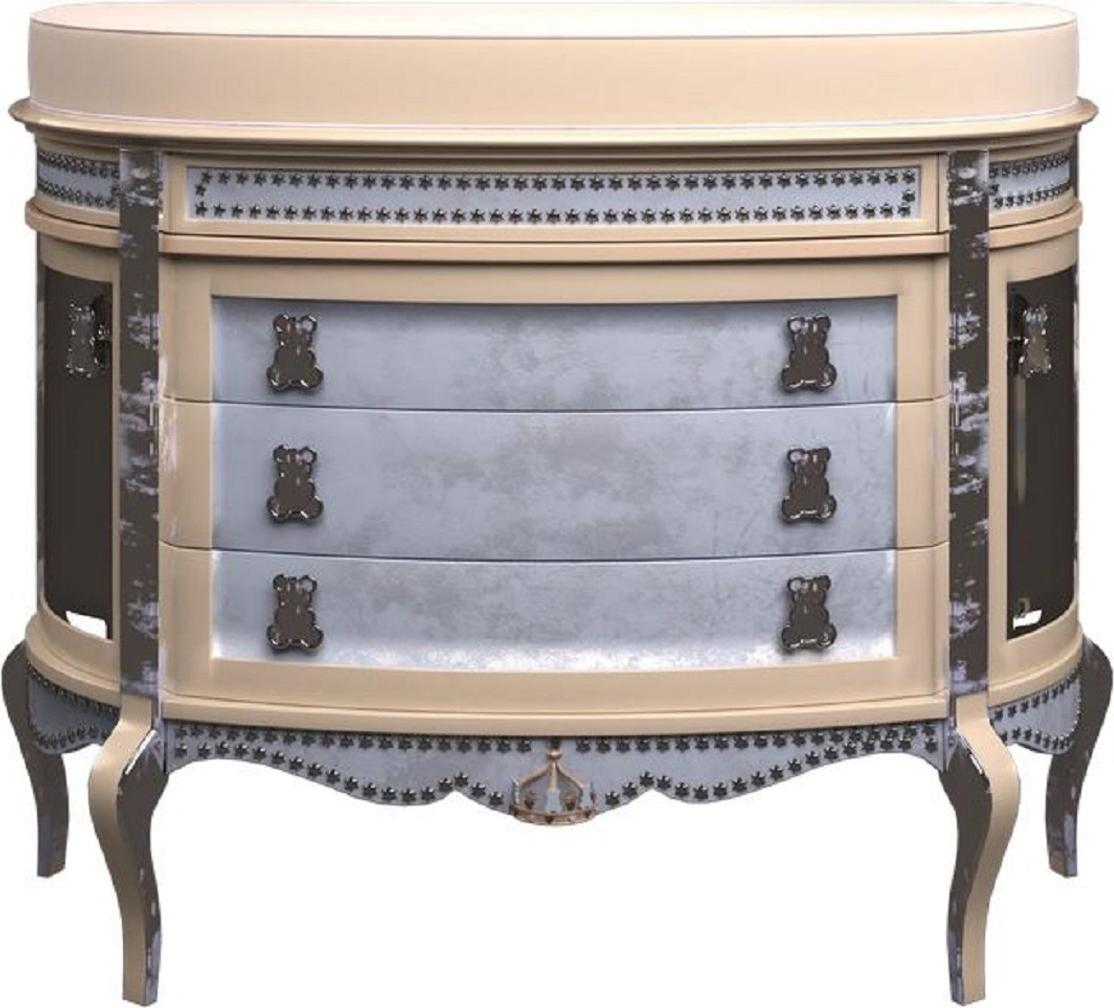 Casa Padrino Luxus Barock Wickelkommode Beige / Blau - Prunkvolle Kinderzimmer Kommode - Barock Kinderzimmer Möbel - Luxus Qualität - Italy NEW-47167