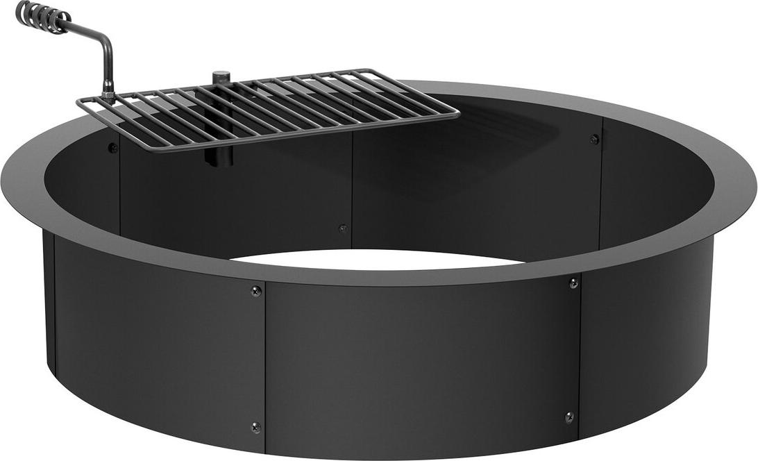 VEVOR Fire Pit Ring w/ BBQ Fire Ring 35 Inch Outer Steel DIY Campfire Firepit