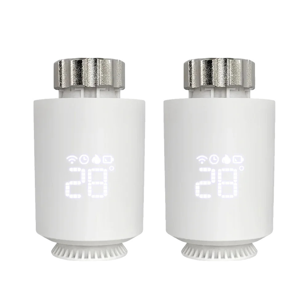 Termostat s radiátorovým pohonom, pripojenie ZigBee, podpora hlasového ovládania, svetlozelený