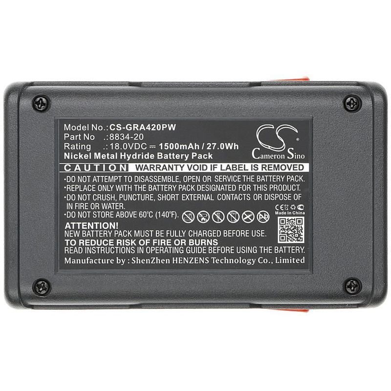CAMERON SINO Akku fr Gardena 648844, Gardena Easycut 42, ( qu. Gardena 8834-20 ), 1500 mAh CS-GRA420PW