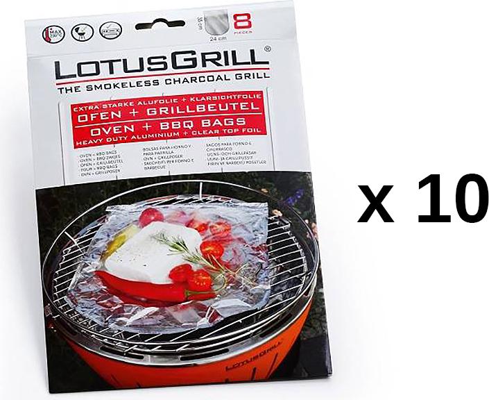 10 chargen von 8 papillotten zum grillen Lotusgrill LOT10-GB-AL-M