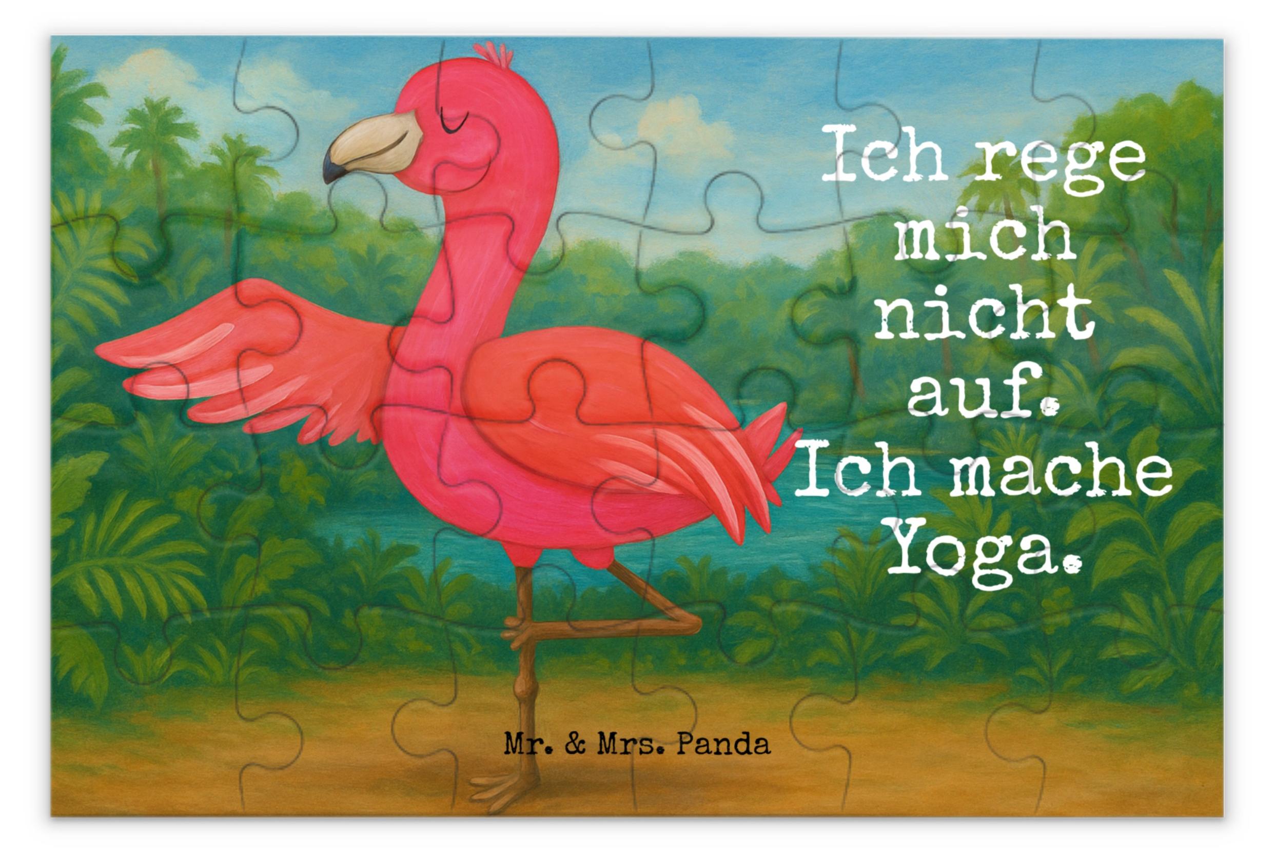 Mr. & Mrs. Panda Puzzle Flamingo Yoga Design 24 Teile - Weiß - Geschenk, 2000, Vogel, 500, Namaste, Achtsamkeit, Puzzlespiel, Baum, Geduldspiel, 1500, Yogi, Aufgeregt PD-1925093-STANDARD