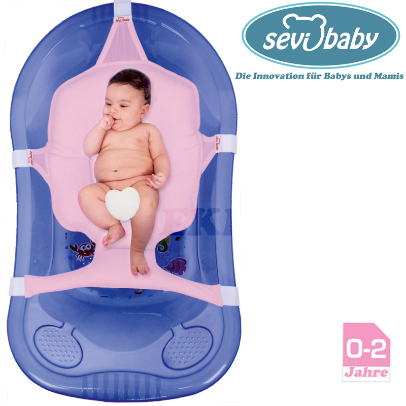 Baby BadeNetz Multi-Funktionales Waschnetz Einlage Sevibaby Badewannensitz ROSA 