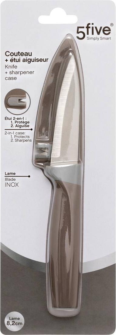 Messer mit 8,20cm klinge und etui mit doppelfunktion - 5 five simply smart