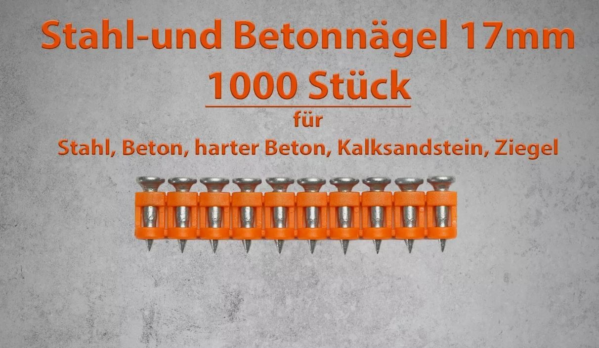 Powers Stahl-und Betonnägel 17mm 1000 Stück Spit Pulsa, Bea, KMR, Würth, Senco, Makita