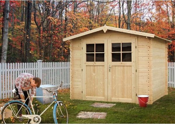 Gartenhaus LUCIOLE aus Fichtenholz 290x290 cm H. 234 cm MDLT Ihre Auswahl: Ohne Boden, Ihre Auswahl: Natur,