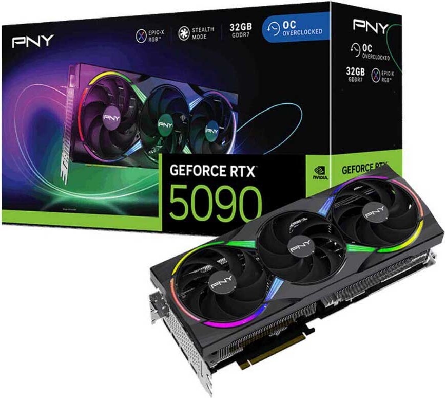 PNY GeForce RTX 5090 32GB Übertaktete Triple Fan Gaming-Grafikkarte VCG509032TFXXPB1-O