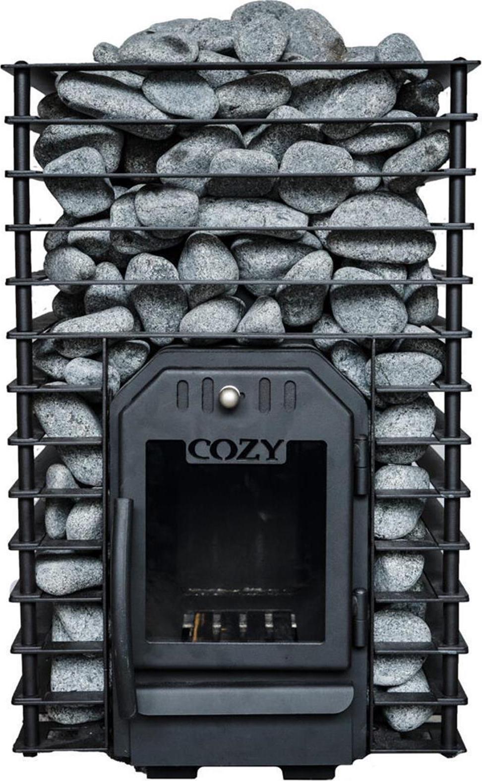 Holzbeheizter Saunaofen Cozy 12 QUATTRO-TW Von außen Beheizen mit 2.Bimschv für Saunakabinen von 6 m³ - 12 m³ COZY-12-QUATTRO-TW