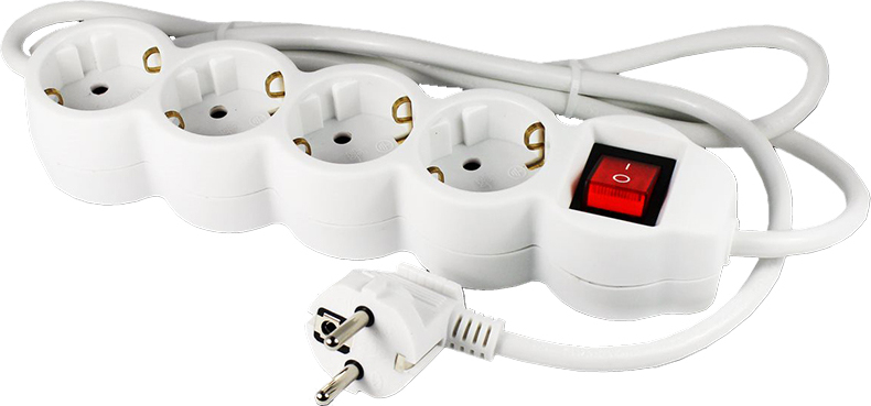 Steckdosenleiste 4 Steckdosen mit EcoSavers-Sicherheitsschalter