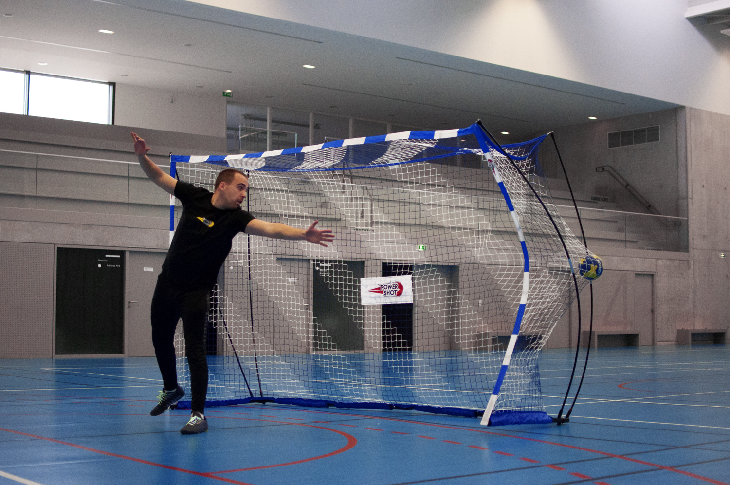 Powershot Handballtor Mit Schnellmontage Weiß,Blau 3 x 2 m Weiß,Blau 3 x 2 m HG016