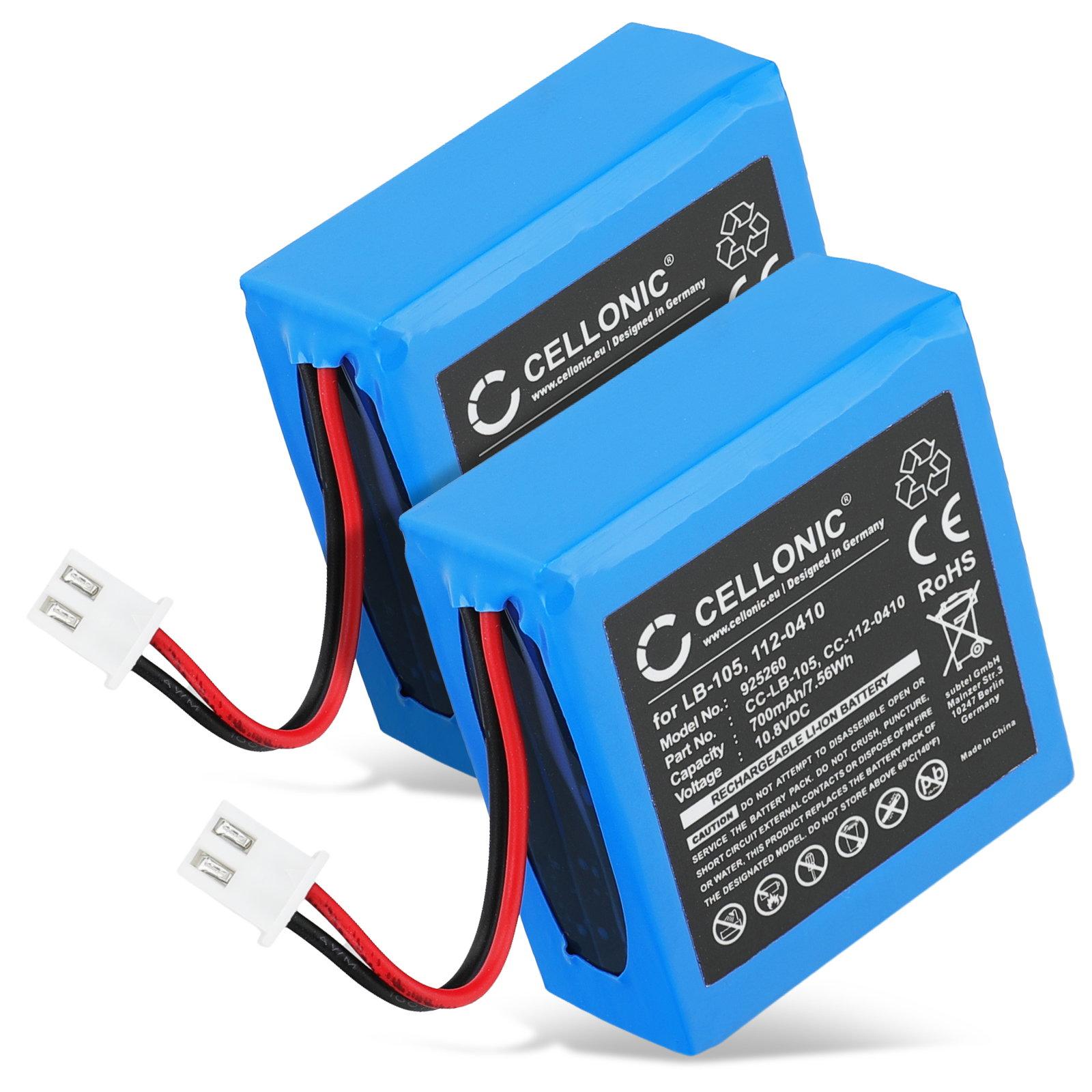 subtel 2x Akku für Zahlungsterminal / POS Kompatibel mit Safescan 155i, 135i, 145ix, 112-0410 - (700mAh, 10.8V) 930933