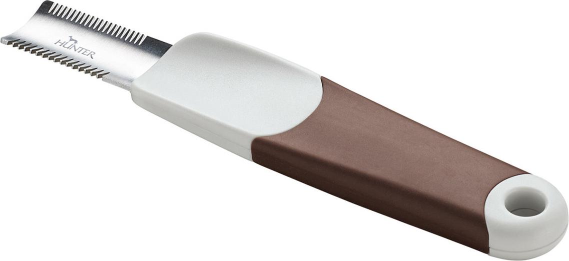 Hunter Trimmmesser Spa gebogen braun/grau für Hunde, doppelt / grob und fein 65579