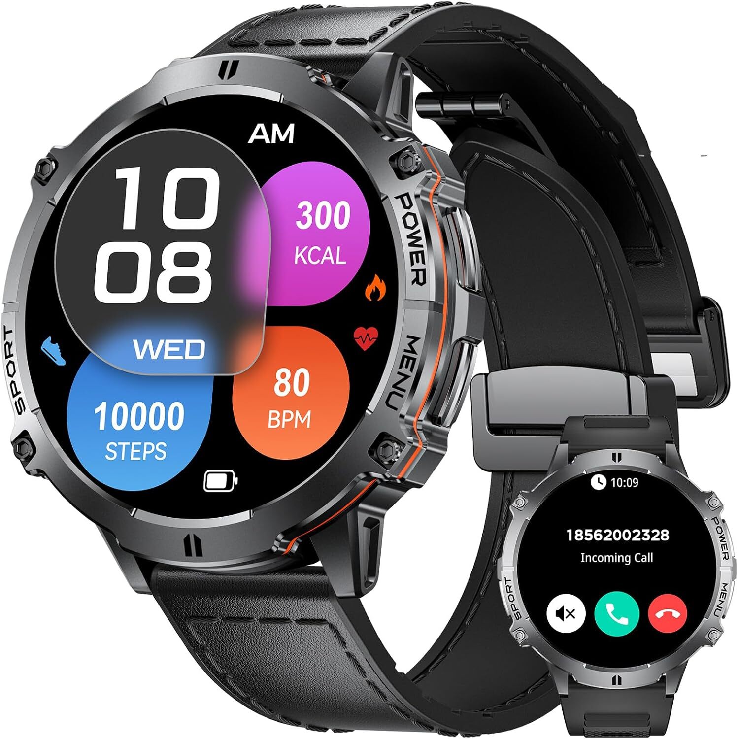 LIGE Fur Herren Smartwatch mit Telefonfunktion 900 mAh 110+ Sportmodi, IP68 Wasserdicht, Fitness Tracker Herzfrequenz/Schlafmonitor