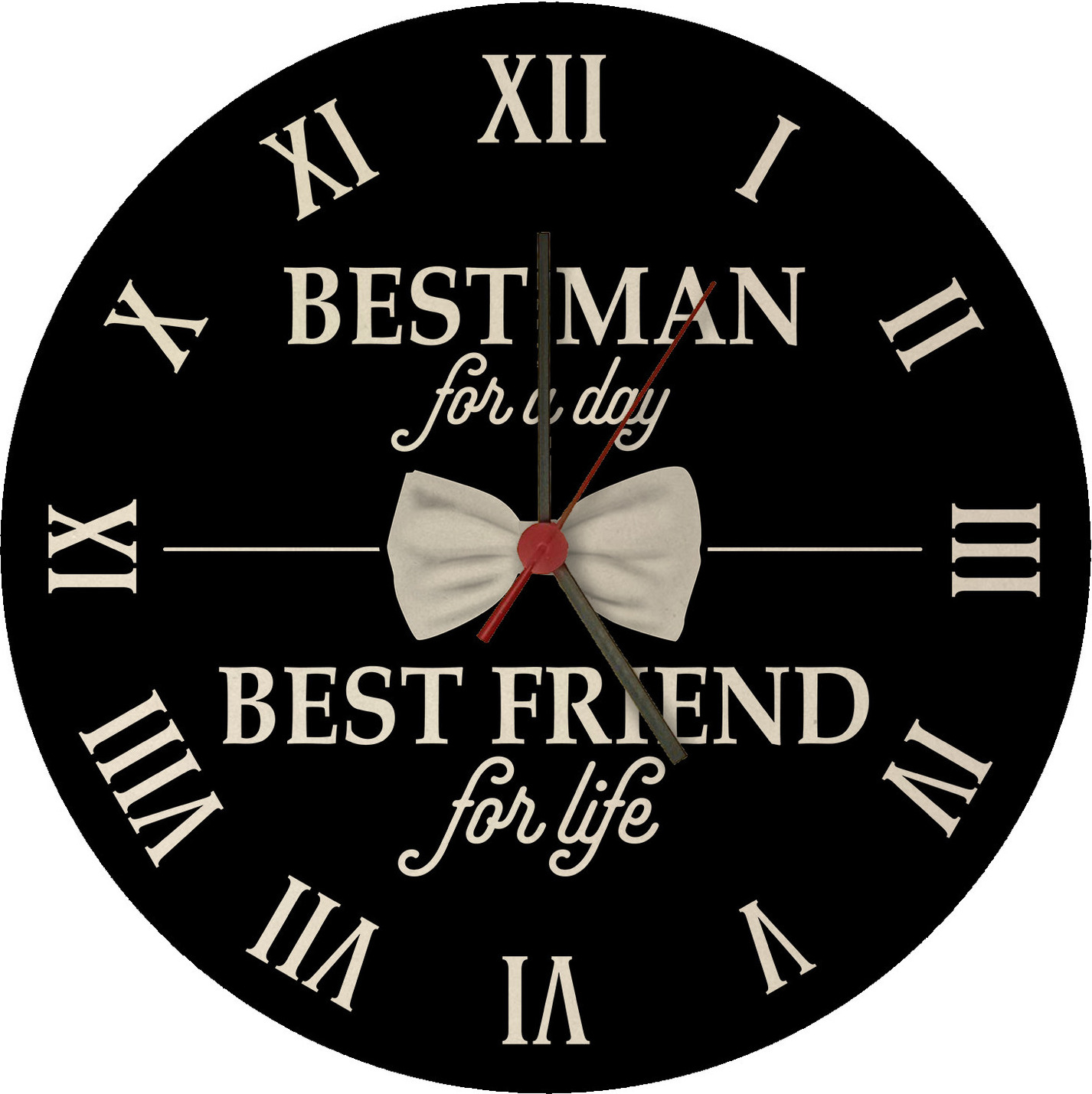 speecheese Trauzeuge Wanduhr aus MDF mit Spruch Best Man for a day